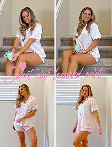 Image of HOTOUCH Womens Satin Pajamas Set Button Down 2 Piece Silk Pjs Shorts Set Ruffle Lingerie Notch Collar Sleepwear