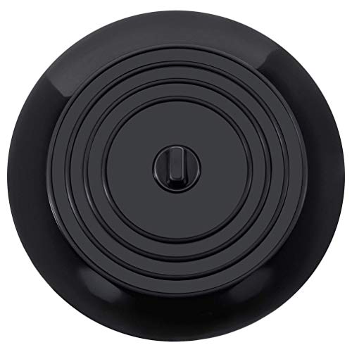 Badewannenstöpsel Abflussstopfen 1 Stück Waschbeckenstöpsel 15 cm Universal Silikon Haarsieb Abfluss Stöpsel für Küche,Dusche, Badewanne,Waschküche Abflusssieb (Schwarz) Cover