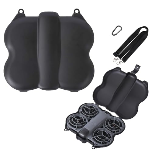 Tasche für DJI Neo 2 Zubehör Tragbar Hartschalen Schutz Case für DJI Neo 2 Drohne Aufbewahrungskoffer Ausgestattet mit Schwarz Taschengurt und Karabinern Tragbare Leicht und Kompakt