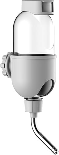 Miniatura 8 de Botella de agua para mascotas para jaula de 17 onzas, dispensador de agua antigoteo para animales pequeños, conejos, conejillos de indias, Azul,Gris