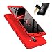 Produktbild MISSDU kompatibel mit Premium Hart PC 360 Grad Hülle Samsung Galaxy J4+/J4 Plus (2018) Hülle + Panzerglas,3 in1 Handytasche Handyhülle Schutzhülle Cover - Rot