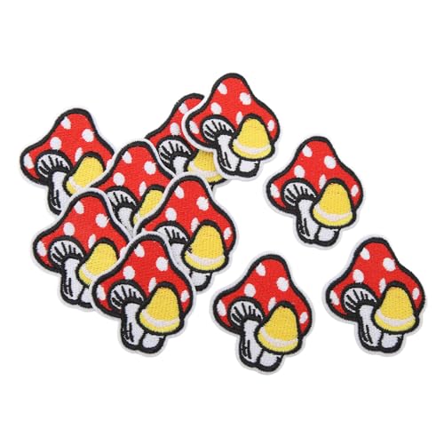 30PCS Mushroom Iron on Patches, Embroidered Patches Mini Mushroom Stickers Clothing Patches Unique DIY Embroidered Mushroom Stickers Sew on Patches for Clothing Dress Hat Plant Decoration