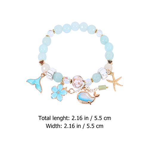 Amosfun Infantil Pulseira Sereia Pulseira Princesa Contas de Cristal Pulseira Kit de Joias Sob O Mar