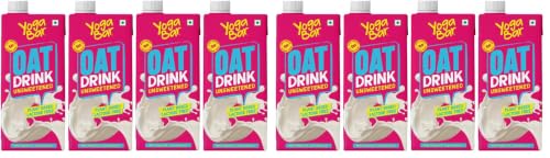 Image of Yogabar Oat Milk Unsweetened (4x1L) | Barista Approved | Fortified with Vitamin B, D & Calcium |Dairy & Lactose Free Milk | No Added Sugar | Vegan Plant-Based Oat Beverage for Coffee & Smoothies | Zero Cholesterol