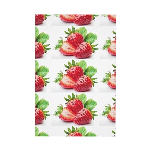 Nappe fraise 152x228 cm lavable : nappe de table cuisine, fête et mariage