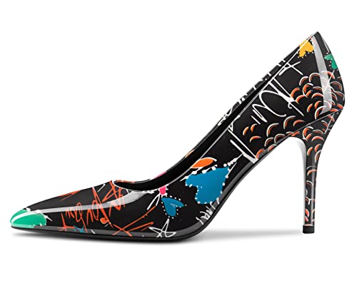 Aachcol Women Pumps Stiletto High Heel Pointed Toe Slip-on Dress Shoes Office 3.5 Inch2