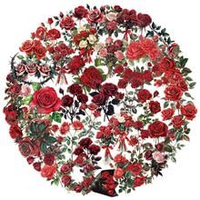 50PCS Transparent Red Rose Stickers for Guitar,Bumper,Water Bottle,Notebook,Bike,Laptop,Luggage,Suitcase,Cute Aesthetic Retro Floral Vinyl Sticker,Teens Adult Sticker,Botanical Trendy Graffiti Decal