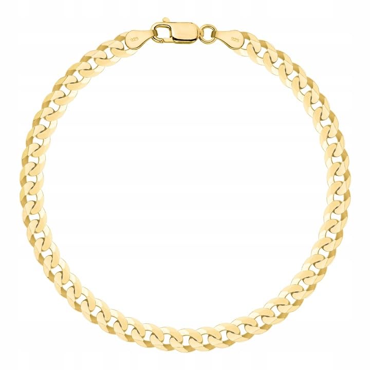 AMAR PRAGNA Pulsera de oro para hombre, chapada en oro 585, pulsera de oro para hombre, plata 925, pulsera para hombre, pulsera para hombre, joyas macizas, pulsera para hombre