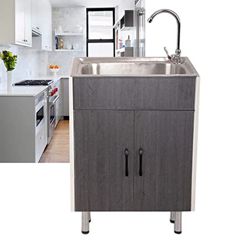 Leaceuv 8865 Edelstahl Ausgussbecken mit Unterschrank