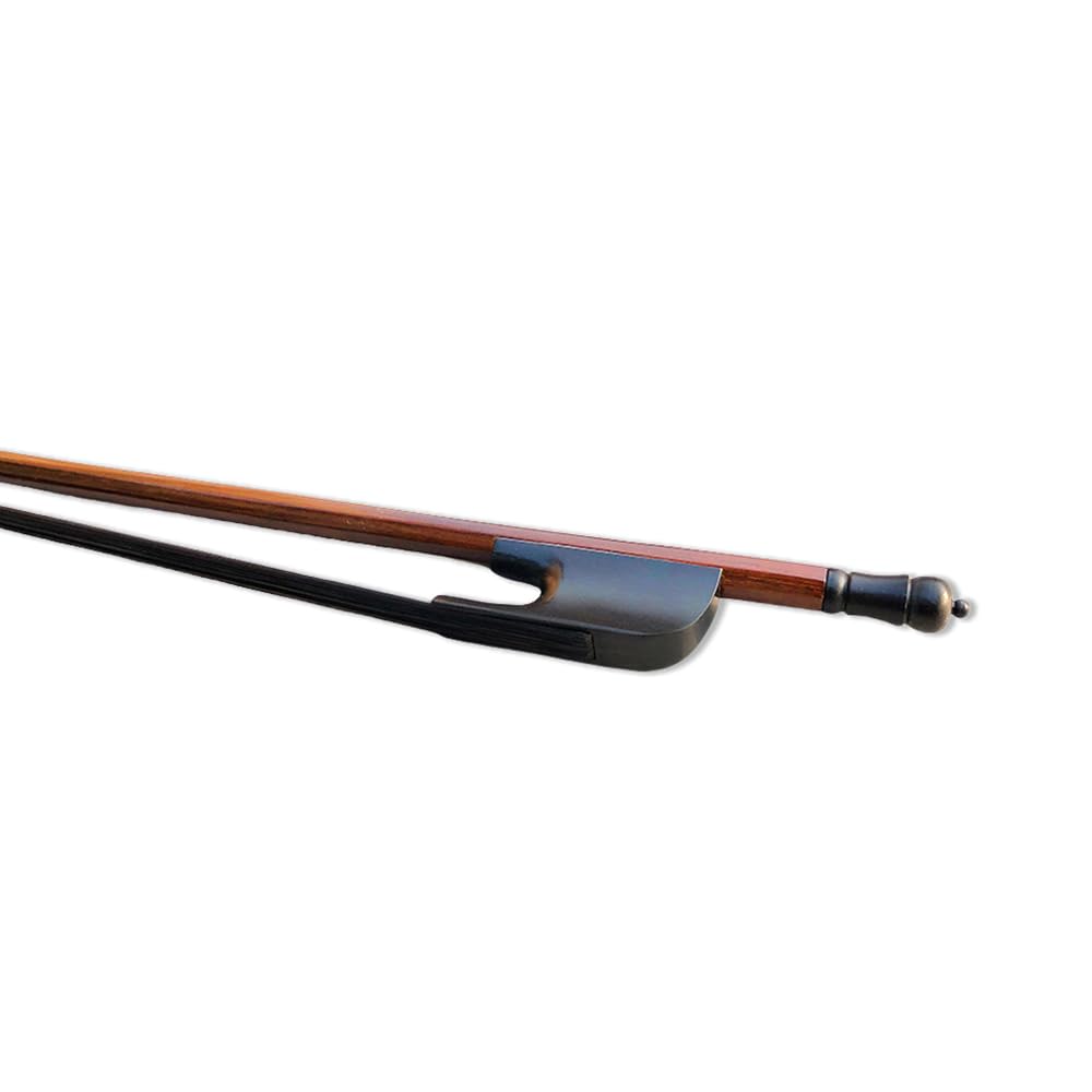 Brazilwood Archetto per violino 4/4 in stile barocco con rana in ebano naturale in crine di cavallo dritto (nero), VBOW-BAR-HEI-0