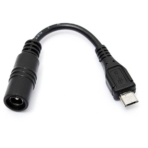 汎用ACアダプター用出力DCプラグ変換アダプター (5.5mm×2.1mm ⇒ microUSB, 商品1点)