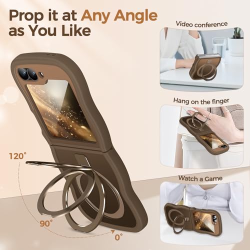Image of Cute Wavy Magnetic Stand Case for Galaxy Z Flip 6 /5 Fit for MagSafe