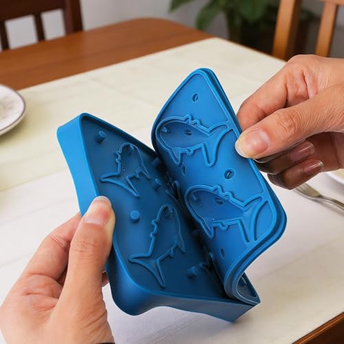 Molde de silicona para hielo en forma de tiburón 3D miniatura 5