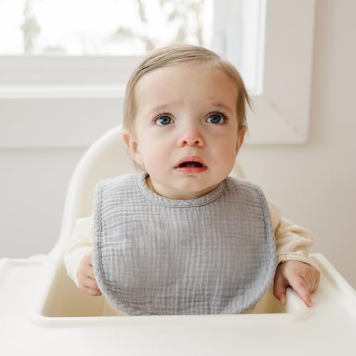 Image of Konssy Muslin Baby Bibs 8 Pack Baby Bandana Drool Bibs Cotton for Unisex Boys and Girls, Soft Absorbent Set for Teething and Drooling