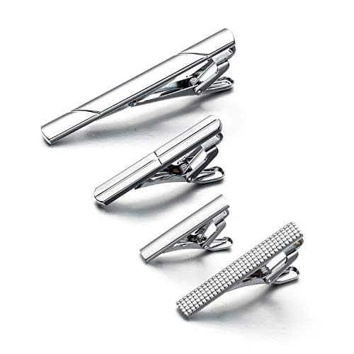 Tie Bar Clips for Men Skinny and Business Regular Necktie Set with Gift Box