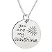 You Are My Sunshine Pendant Necklace with a Heart charm (18