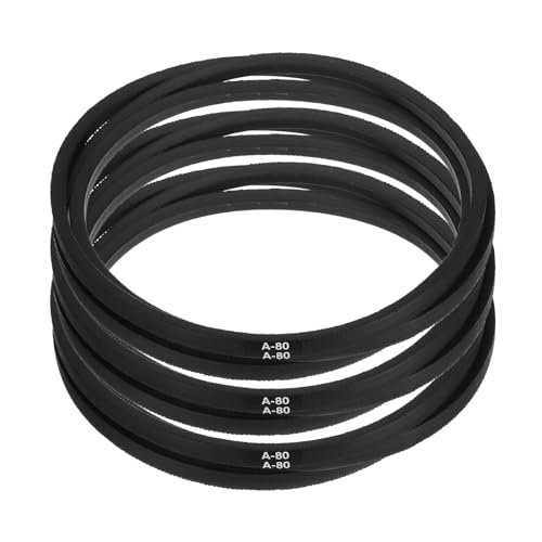 Image of uxcell 3pcs A80 or 4L820 Classic Wrapped Rubber V-Belt, 80 inch(2032mm) Inside Circumference, A Profile V Belt