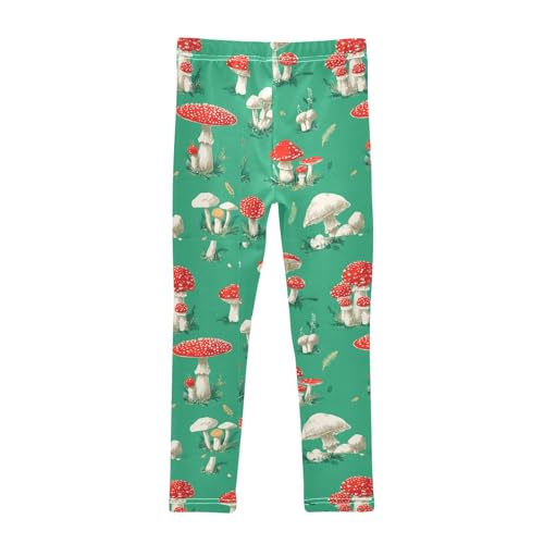 Various Red Mushrooms Girls Leggings Kids Yoga Pants Dance Active Tights 4T2