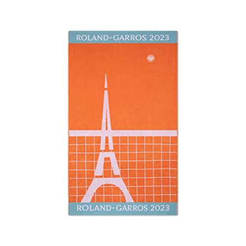 ROLAND-GARROS - Handtuch Spielerin Edition 2023 – Eiffelturm – 100% Baumwolle – Farbe Erde – 70 x 105 cm