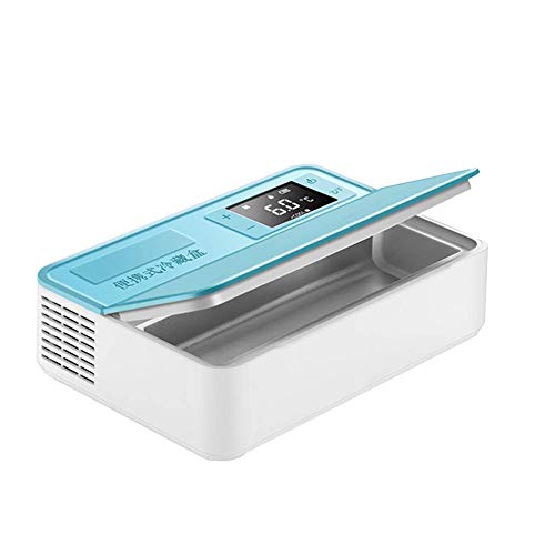 YPBX Estuche RíGido De Viaje para Enfriador De Medicamentos,Diabetes PortáTil Insulina Caja Refrigerada, Ajuste De Temperatura De 2-12 ° C, Robusto Y Resistente Al Desgaste, Azul Cover