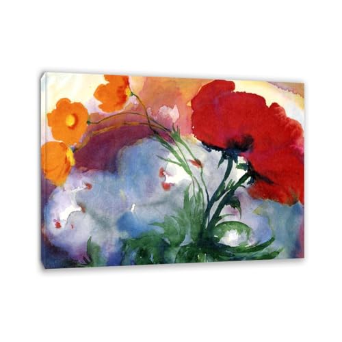 Peinture sur toile fleurs encadrée pour habiller un mur vide