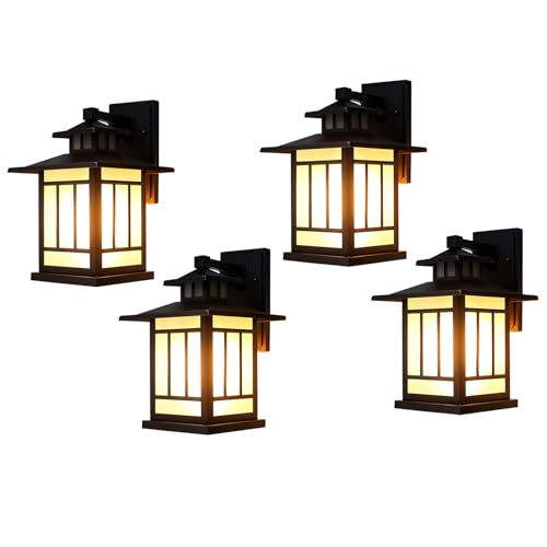 Aplique de Pared para Exterior, Color Negro, IP65, Resistente al Agua, para Porche, balcón, Patio, jardín e iluminación.
