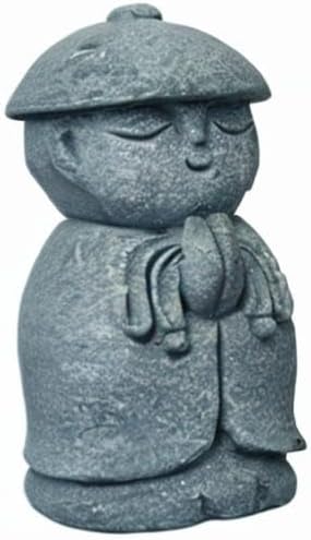 Miniatura 7 de livelyfish Estatua de monje mini monje de Buda estatua de monje rezando, piedra arenisca felizsonriente esculturas para pecera, acuario, riqueza,