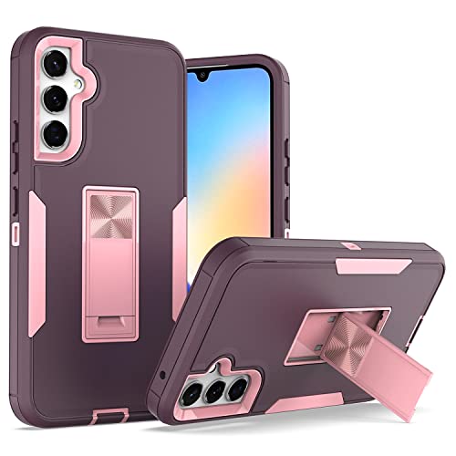IVY 2in1 PC TPU Full Body Protective Case Cover for Samsung Galaxy A34 (5G) with Stand, Car Magnetic Suction, Screen&Camera Protection - Violet&Pink