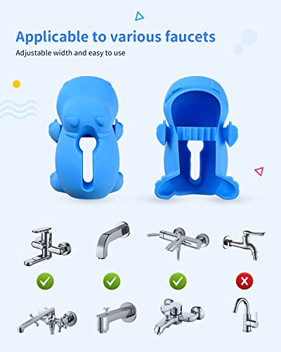 Mandoo Faucet Cover Bathtub Baby, Bath Spout Cover For Baby, Bath Faucet Cover For Kids, Tub Spout Cover Bathtub Faucet Cover Kids Safety, Protection Baby Universal Bath Silicone Toys Blue Hippo #TOP5