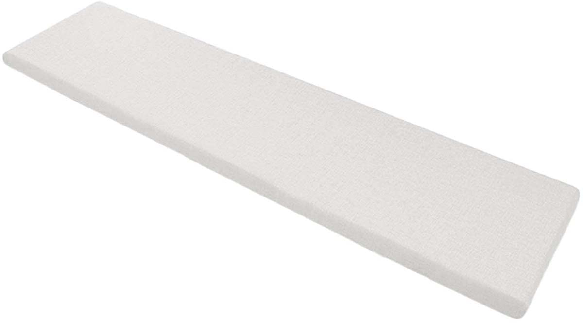 GGoty Cojín grueso para banco de 2 y 3 plazas, para interiores y exteriores, 100/120/150 cm, cojín largo para banco de jardín, comedor o columpio (180 x 30 cm, blanco)