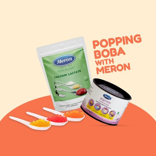 Image of Calcium Lactate and Sodium Alginate Combo 100g pack of each | Food Grade for Stabilizer,Thickening and Binding Agent,Spherification,Soy Meat,Molecular Gastronomy | Sodium Alginate