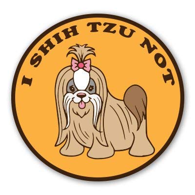 Carframes18 i shih tzu not cute funny vinyl sticker - c…