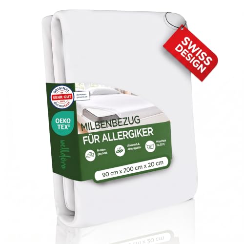 Welldora Milbenbezug Matratze 90x200x20, Premium Encasing...