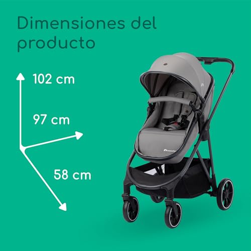 Bebeconfort Breeze Trio, Carrinho de Bebê 3 em 1 com Assento de Carro, 0-22 kg (0-4 anos), Assento Reversivel & Leve, Carrinho de Passeio, Assento de Carro i-Size, Dobrável Compacto, Cinza Mineral
