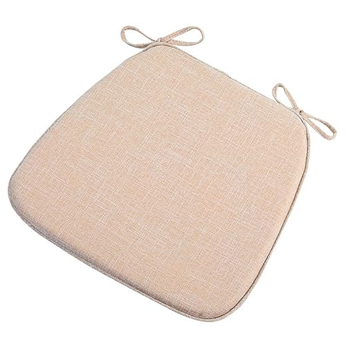 4 Pzs Cojines Para Sillas De Comedor, Cojín De Asiento Para Sillas De Cocina, Almohadillas Para Sillas De 45x42cm Con Lazos Y Base Antideslizante, Funda De Asiento Lavable Con Cremallera, Beige