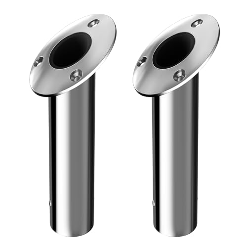 30 Degree Fishing Rod Holder 2 Pack 316 Stainless Steel Rod Holders for Fishing Boat Flush Mount Heavy Duty