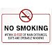 No Smoking Within 20 Feet Of Building Sign, Large 10x14" Aluminum, For Indoor or Outdoor Use - By SIGO SIGNS