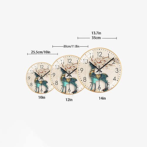 Reloj de pared alces redondo silencioso para decoración moderna de sala de estar en color B 3