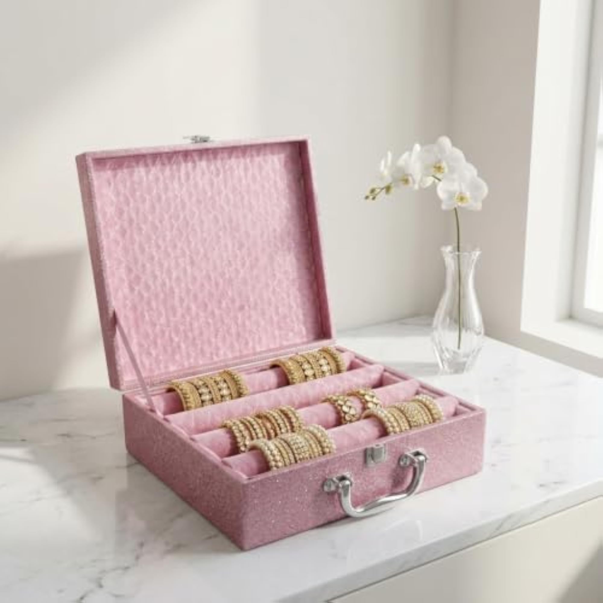 4 Rod Bridal Chudi Storage Box with Handle