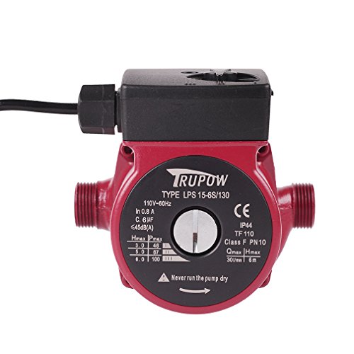 Trupow 3/4" NPT 110V Hot Water 3-Speed Circulation Pump Circulator Pump