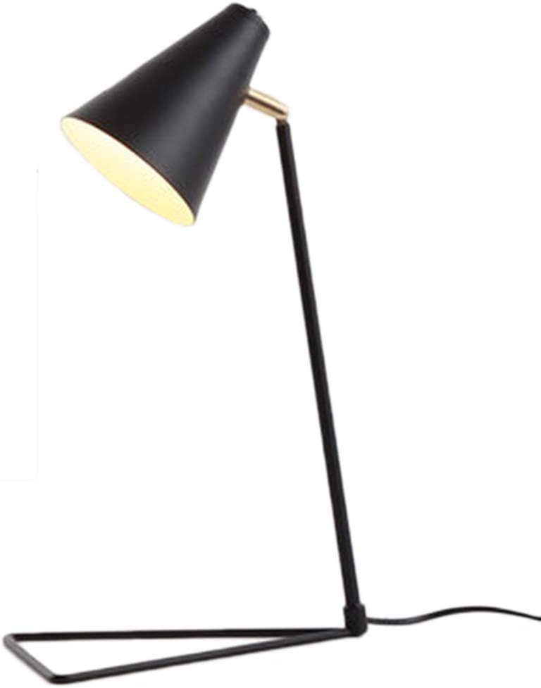 Lamp - Home Decorating Table Lamps, Bedroom Bedside Plug-in Desk Work Triangle Nordic Gift Desk Lamp Children's Reading Night Light Reading lamp/Black / 45×25cm