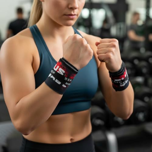 Image of Wrist Wraps for Calisthenics & Weightlifting - Heavy Duty Wrist Support & Stability (Crimson Wave)