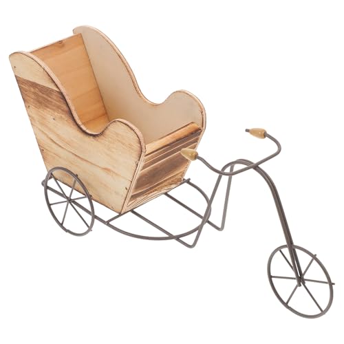 Baluue Vintage Eisen Fahrrad Modell Blumentopf Deko Kleiner Fahrrad Blumentopf Pflanzkübel aus Gusseisen für Balkon Büro Wohnraum