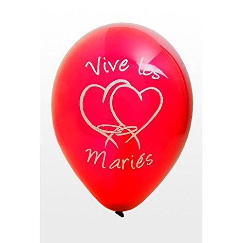 HB - Ballon Mariage Vive Les mariés x8 Rouge