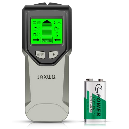 Stud Finder Wall Scanner - 5 in 1 Stud Finder Tool w/Smart Chip and HD LCD Display, Stud Detector Beam Finders for the Center and Edge of Wood AC Wire Metal Studs Joist Pipe (‎Silver Plate)