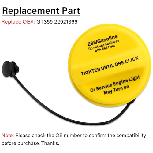 Image of Chevrolet Express & Silverado Fuel Cap - Fit 1500-3500, Suburban, Tahoe & GMC Savana 1500-4500, Sierra 1500-3500 HD, Yukon XL - Replaces GT359 22921366