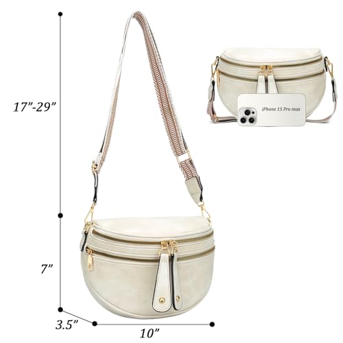 Image of KKXIU Crossbody Sling Bag for Women Trendy Fanny Pack Vegan Leather Chest Bag | Trendy