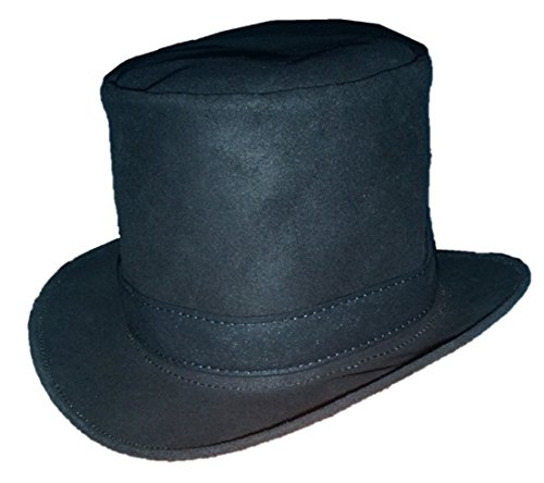 Sharpshooter Groundhog Day Leather Punxsutawney Phil Party Top Hat (Large, Black)