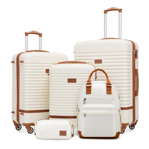 COOLIFE Set Valigie,Set di Valigie,Trolley da Viaggio con 4 Rotelle Girevoli a 360° TSA Serratura 1...
