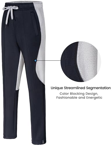 Little Donkey Andy Boys' Sweatpants, Moisture Wicking Kids Sport Pants, Active Patchwork Fabric Joggers(6-14)4